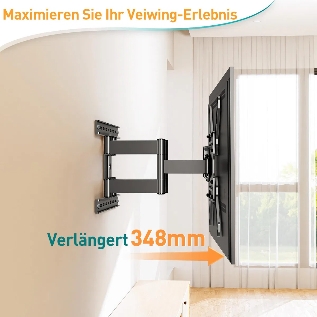 ELIVED Ultra Slim TV Wandhalterung für 26-60 Zoll Fernseher, Low Profile Wandhalterung TV schwenken und neigen, Max VESA 400x400mm, hält bis zu 40kg. Max 16“ Holzständer TV Halterung EV3033