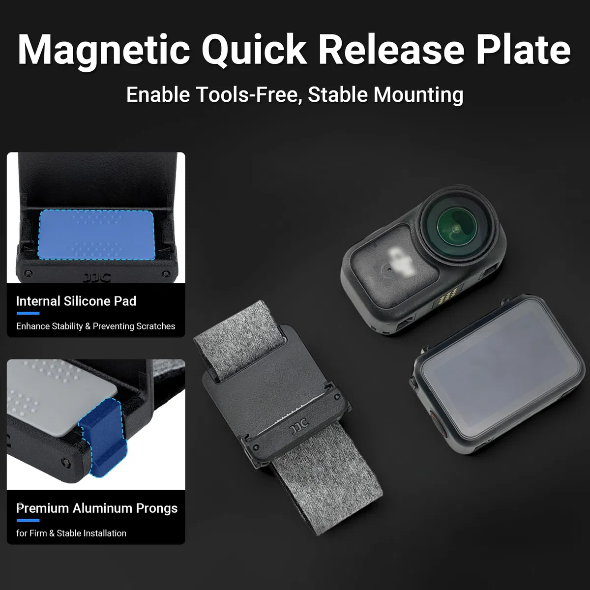 JJC Magnetische Halterung Handgelenk für DJI Osmo Nano Multifunktionales Vision Dock,Osmo Nano Armband Magnet Adapter für Display,16–25cm Verstellbare Schnellverschluss Band für Live-Bild & Vlogging
