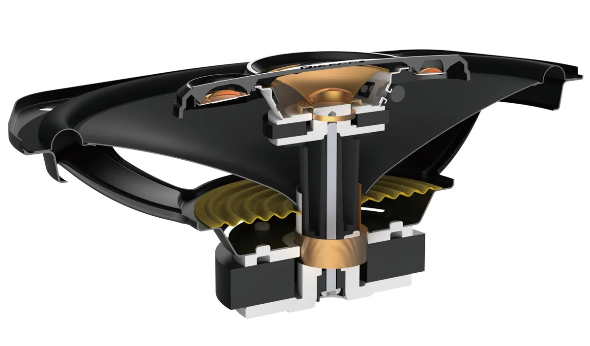 PIONEER TS-A6971F 6 x 9 4-Weg-Koaxial-Lautsprecher Set mit 2 Lautsprechern (je 600W max., 100W Sinus), kraftvoller Klang, hoher Wirkungsgrad, 72mm Einbautiefe, 153 x 222mm Einbauausschn., mit Gitter