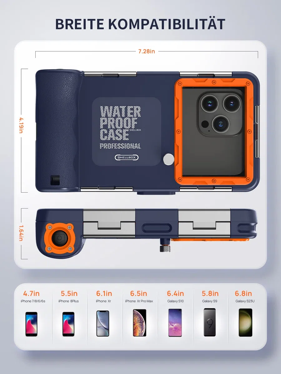 Lanhiem Wasserdicht Handyhülle IPX8 Universelle Tauchen Professionelle Handy Unterwasser Hülle Wasserfeste tief 15M Handytasche für iPhone Samsung Huawei Xiaomi Redmi, Tauchen Schnorcheln Surfen Case