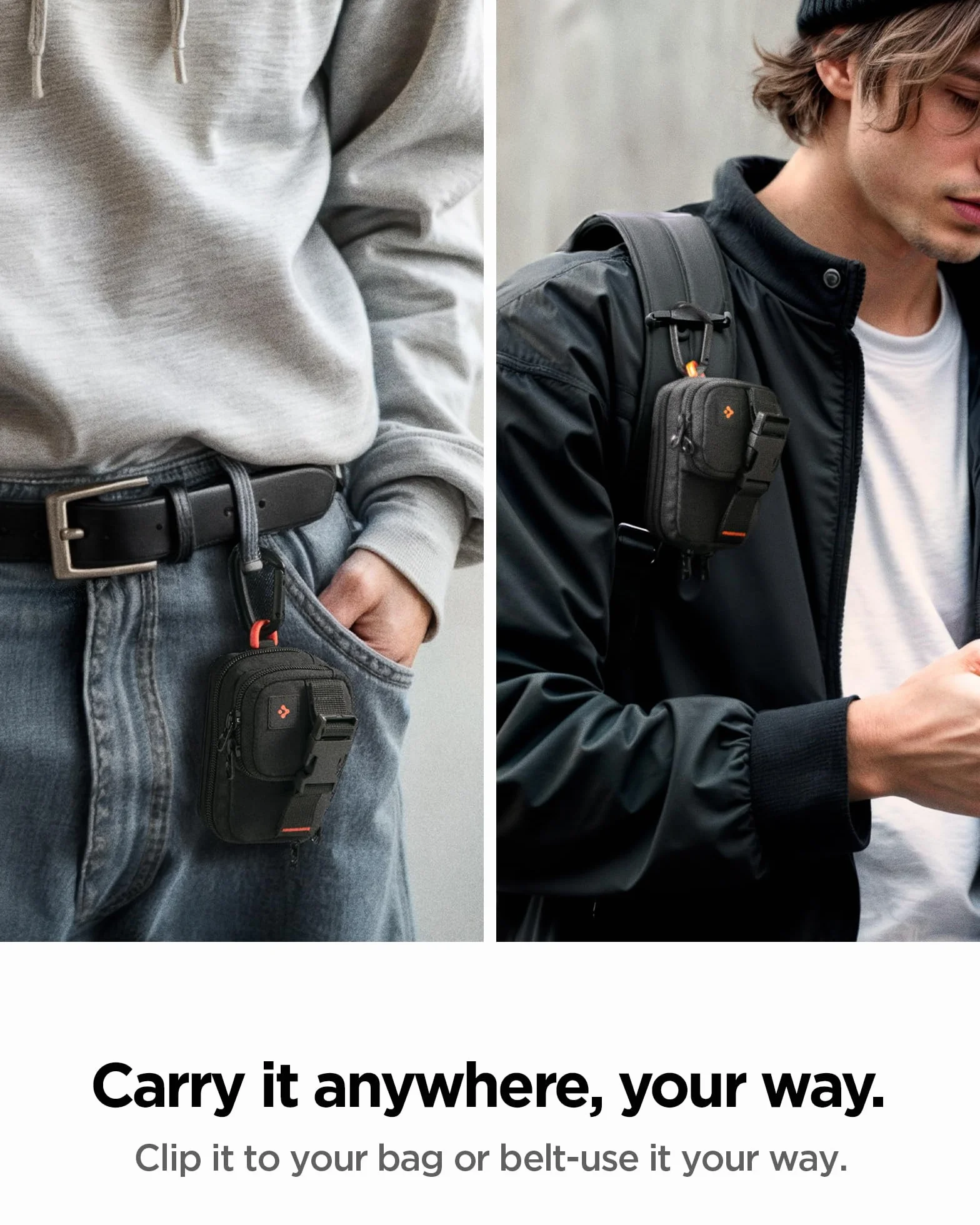 Spigen Snap Zip MagFit MagSafe Kartenhalter Pouch Kompatibel mit iPhone 17/16/15/14/13/12 Serie, AirPods Pro 3/2/1, AirPods 4/3/2/1 und Google Pixel 10-Serie mit Pixelsnap - Schwarz
