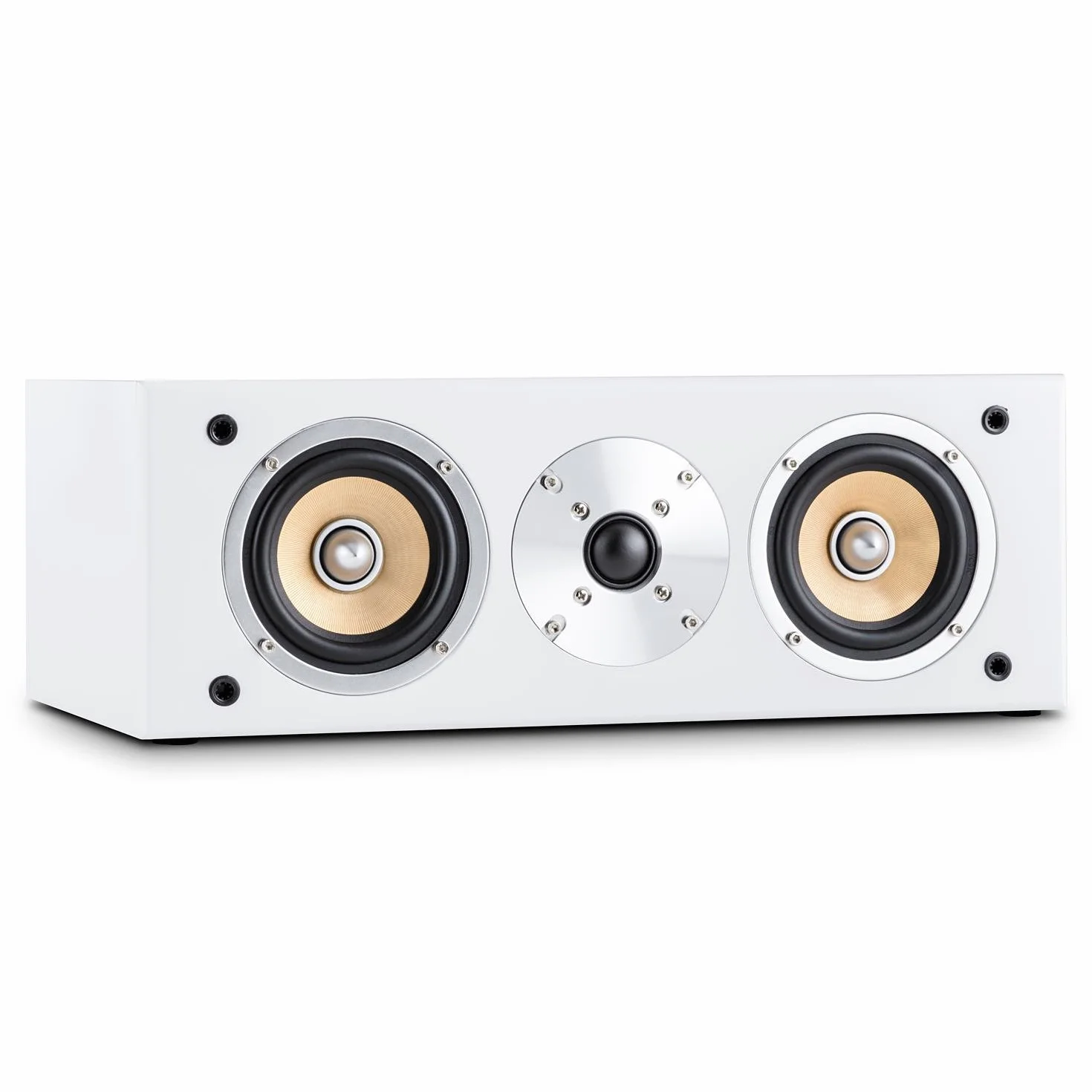 auna - Line 500 CS-WH, Center-Lautsprecher, Center Speaker, 60 Watt RMS, 2-Wege System, passiv, Zwei 10cm (4") Mitteltöner, EIN 2,5 cm (1")-Hochtöner, weiß