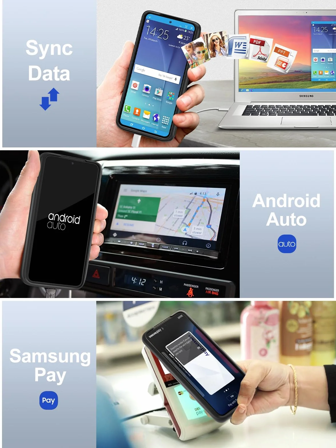 NEWDERY Akkuhülle für Samsung Galaxy S23, 4700mAh Tragbare Ladebatterie Zusatzakku Externe Handyhülle Batterie Wiederaufladbare Schutzhülle Power Bank Akku Case für Galaxy S23(unterstützt Qi-Laden)