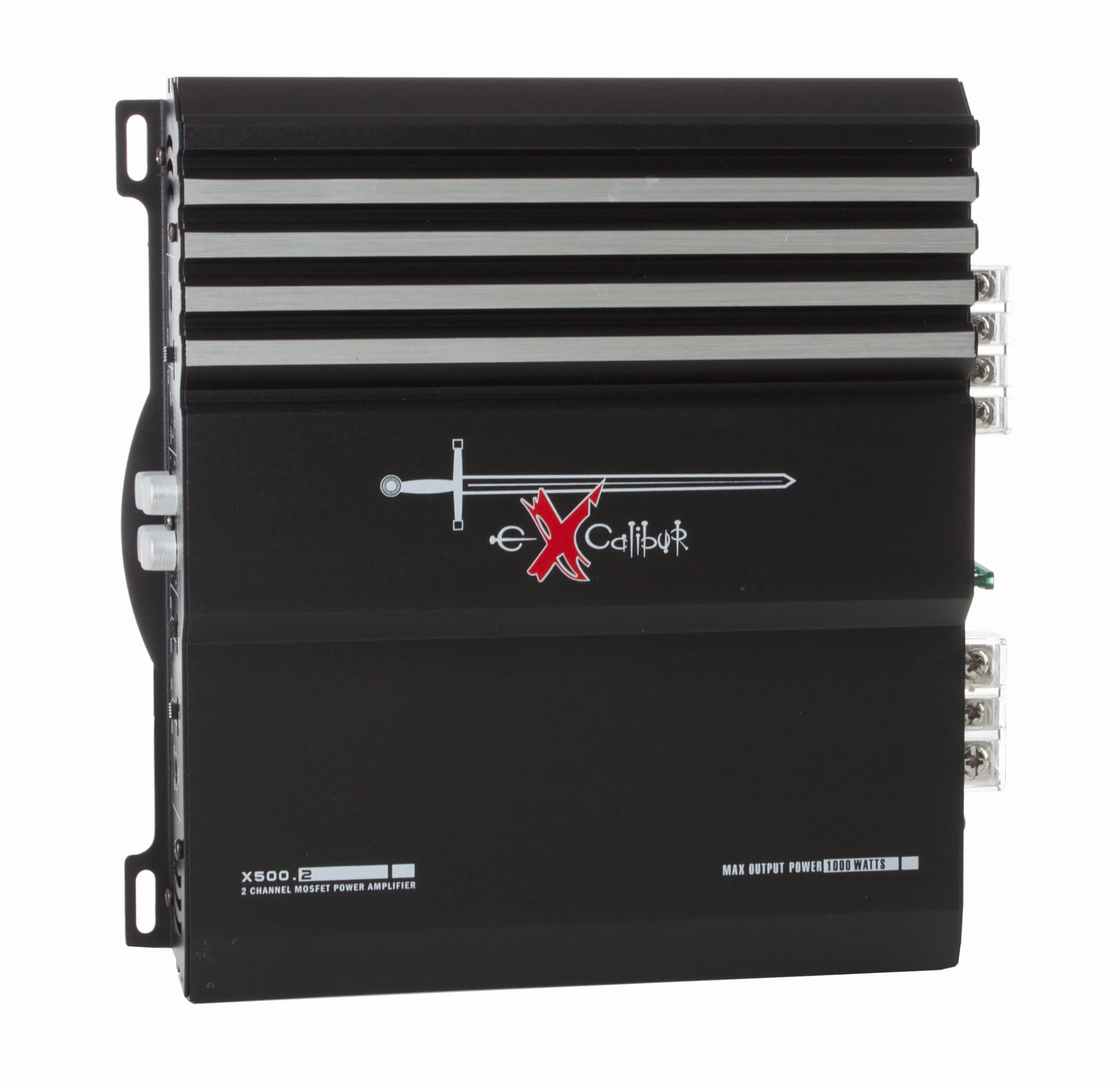 Excalibur X500.2 2-Kanal MOSFET Auto Verstärker Endstufe mit 1000W Maximalleistung 50W RMS und flexibler 1-4 Ohm Impedanz für ein kompaktes und leistungsstarkes Upgrade der Kfz-Audioanlage