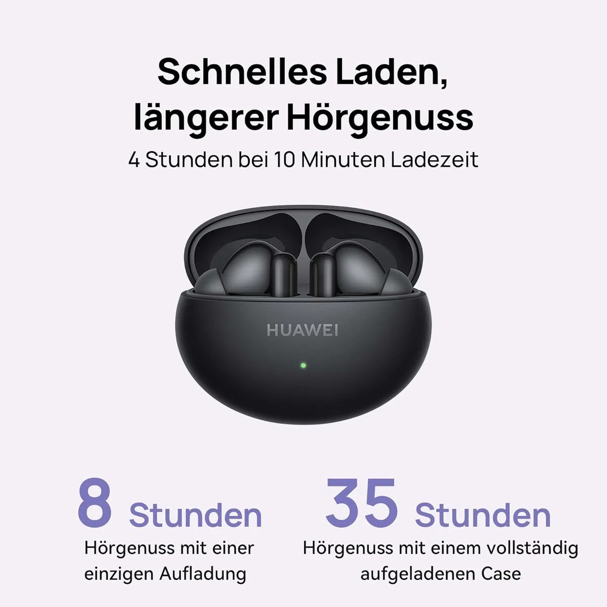 HUAWEI FreeBuds 6i kabellose Kopfhörer, Intelligente Aktive Geräuschunterdrückung 3.0, Druckvoller Bass, Bis zu 35 Stunden Akkulaufzeit, Bluetooth 5.3, Staub- und Wasserbeständigkeit nach, Schwarz