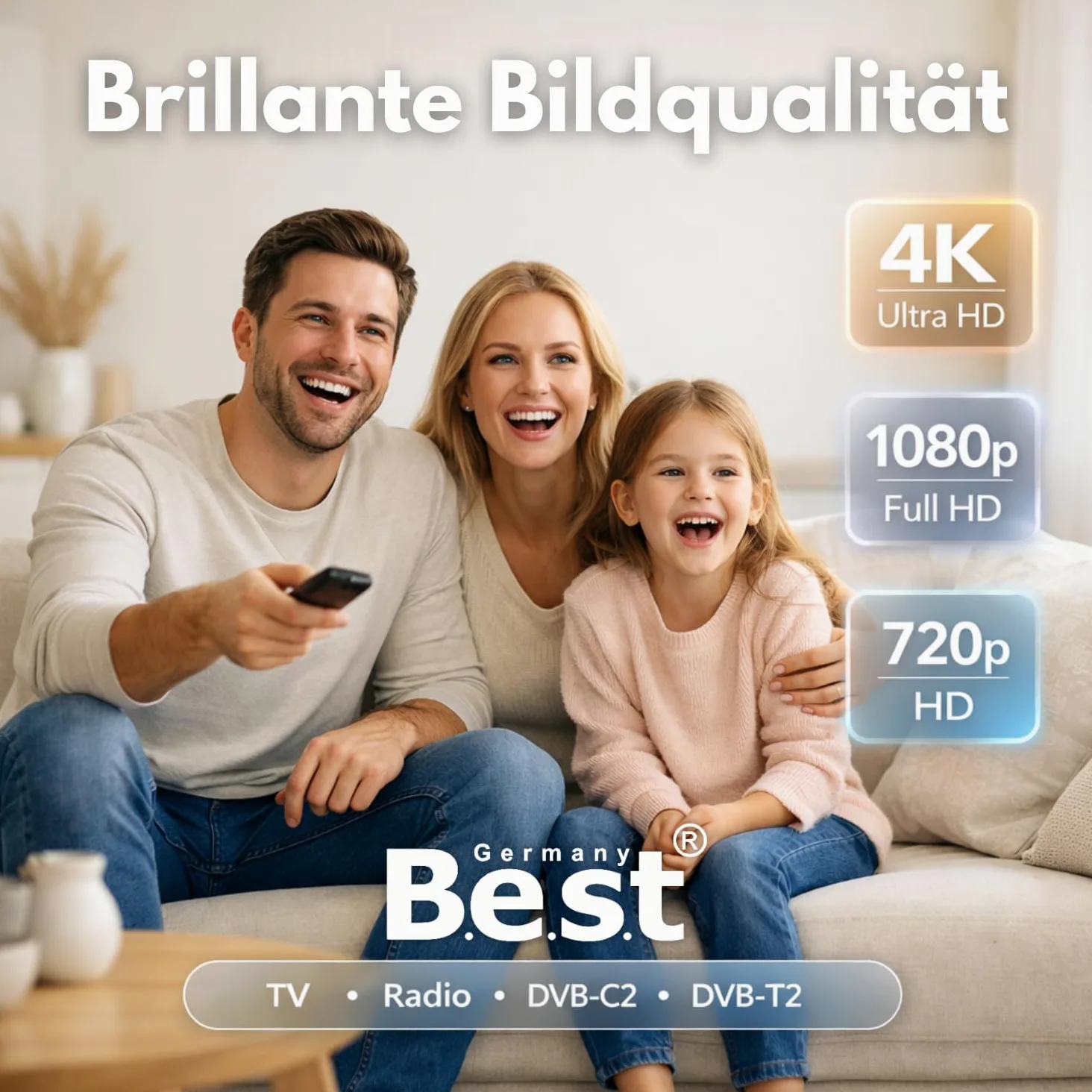 Germany B.e.s.t Koaxialkabel 100 M SAT-Kabel | 4K Ultra HD | Class A+ | DVB-S/S2 DVB-C DVB-T BK Anlagen | 5Fach Geschirmt | 135dB