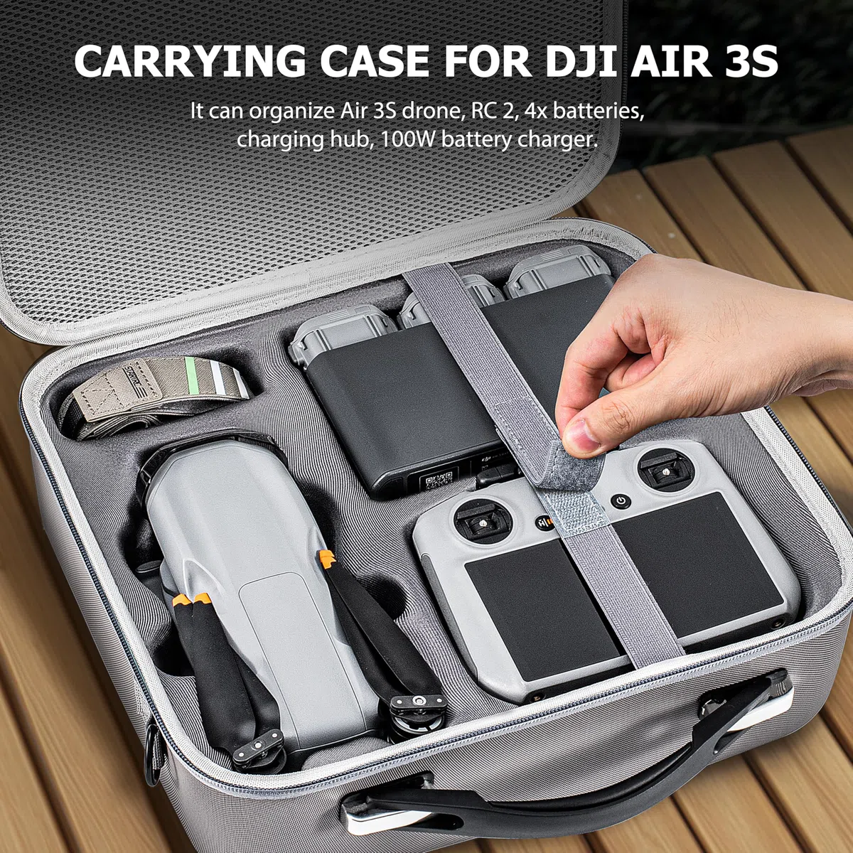 STARTRC Air 3S Koffer, tragbare Reisetasche, Tragetasche für DJI Air 3S Fly More Combo, RC2/RC/RC-N3/N2 Controller-Aufbewahrung für DJI Air 3S Zubehör, Akku Ladestation