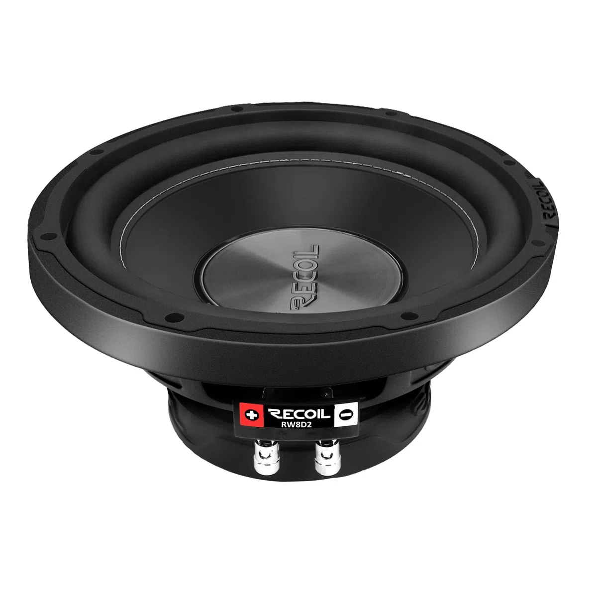 RECOIL RW8D2 Echo Series 8 Zoll Car Audio Subwoofer (20 cm 400 Watt Dual 2 Ohm Voice Coil - Competition Grade Pressed Paper Cone - 2" Schwarze 4-Lagen Hochtemperatur-Schwingspule