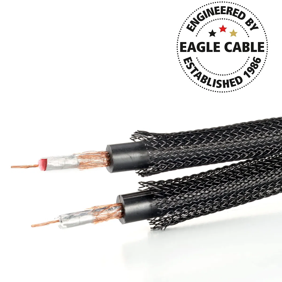 Eagle Cable by INAKUSTIK – 10041050 – Deluxe Y-Subwooferkabel| kraftvoller und dynamischer Klang, hoher Kupfergehalt | 5,0m in Schwarz | 2-fache Abschirmung - Vollmetallstecker| mit Geflechtschirm