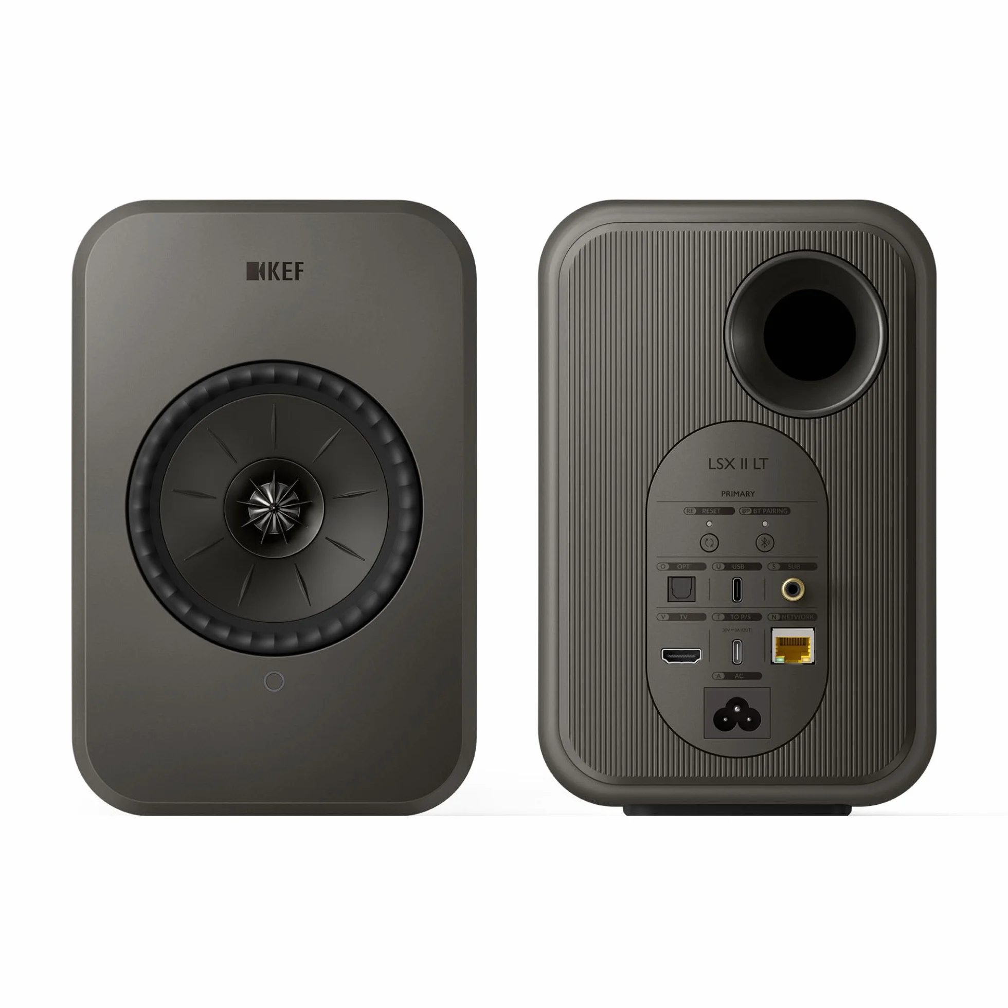 KEF LSX II LT kabellose Regallautsprecher, Graphite Grey, HDMI-ARC, USB-C, Bluetooth, AirPlay 2, Chromecast, Spotify