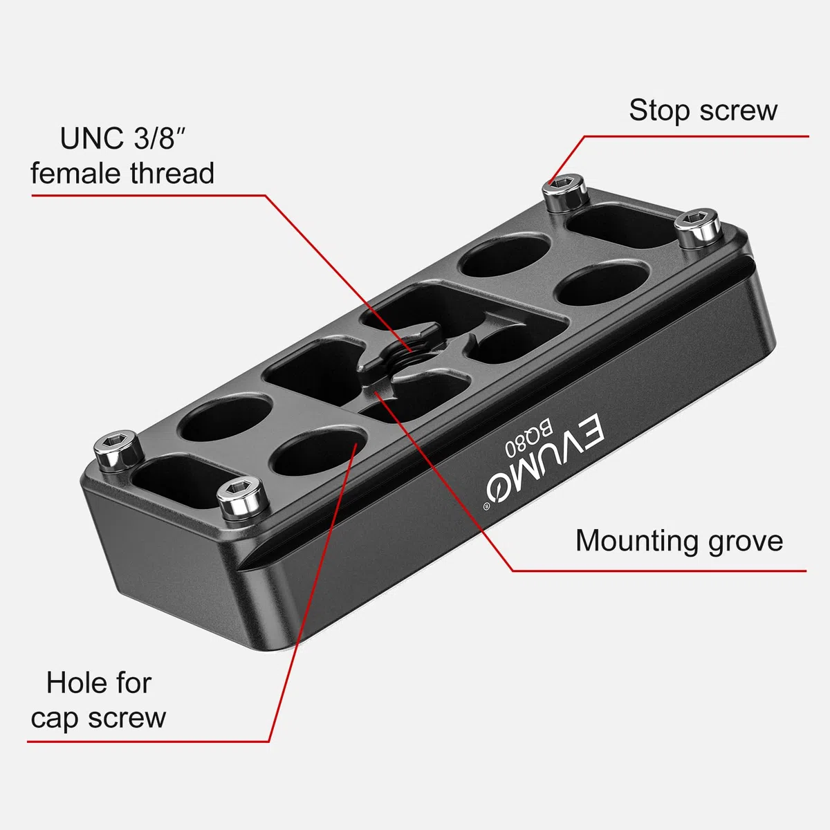 EVUMO Kugelkopf Umrüstsatz für BOG DeathGrip Stativ, ARCA Kugelkopf Konverter Adapter und Arca Swiss Sattelmontageplatte, nur kompatibel mit dem BOG DeathGrip Stativ