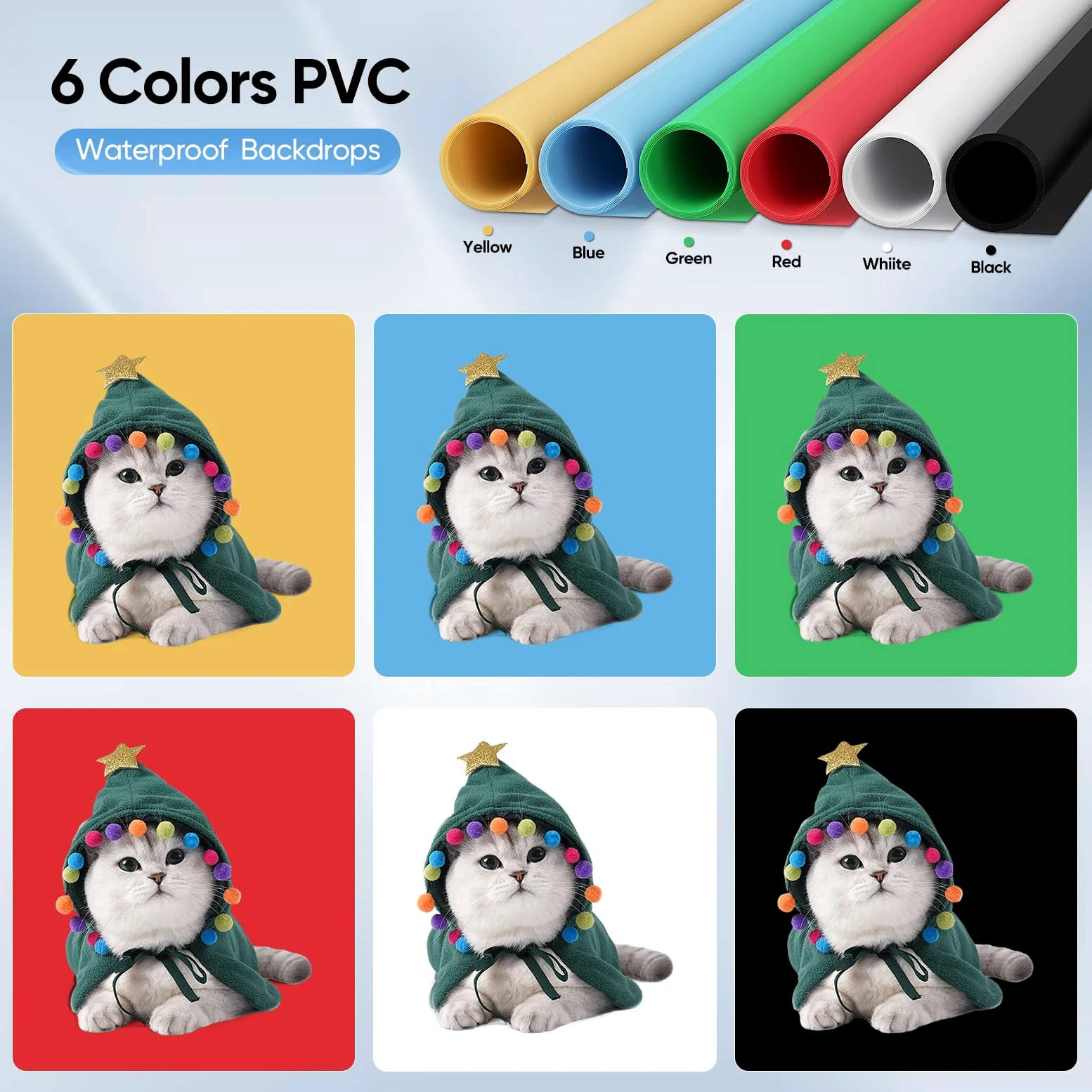 Foto-Softbox, 60 x 60 x 60 cm, Fotostudio und Beleuchtung mit 2 abnehmbaren und dimmbaren LED-Streifen, 6 Hintergrundfarben für alle Arten von Produktfotografie