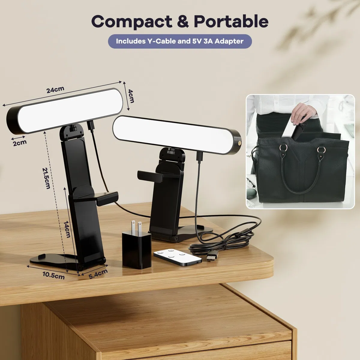 RealPlus Streaming Licht mit Multifunktionshalter [2PCS], Fernsteuerung von 3 Lichtfarben & 10 Helligkeiten, Videolicht LED für PC, Handy, Zoom-Meetings, Monitor, Webcam, Büro, Geschenk, Videoleuchte