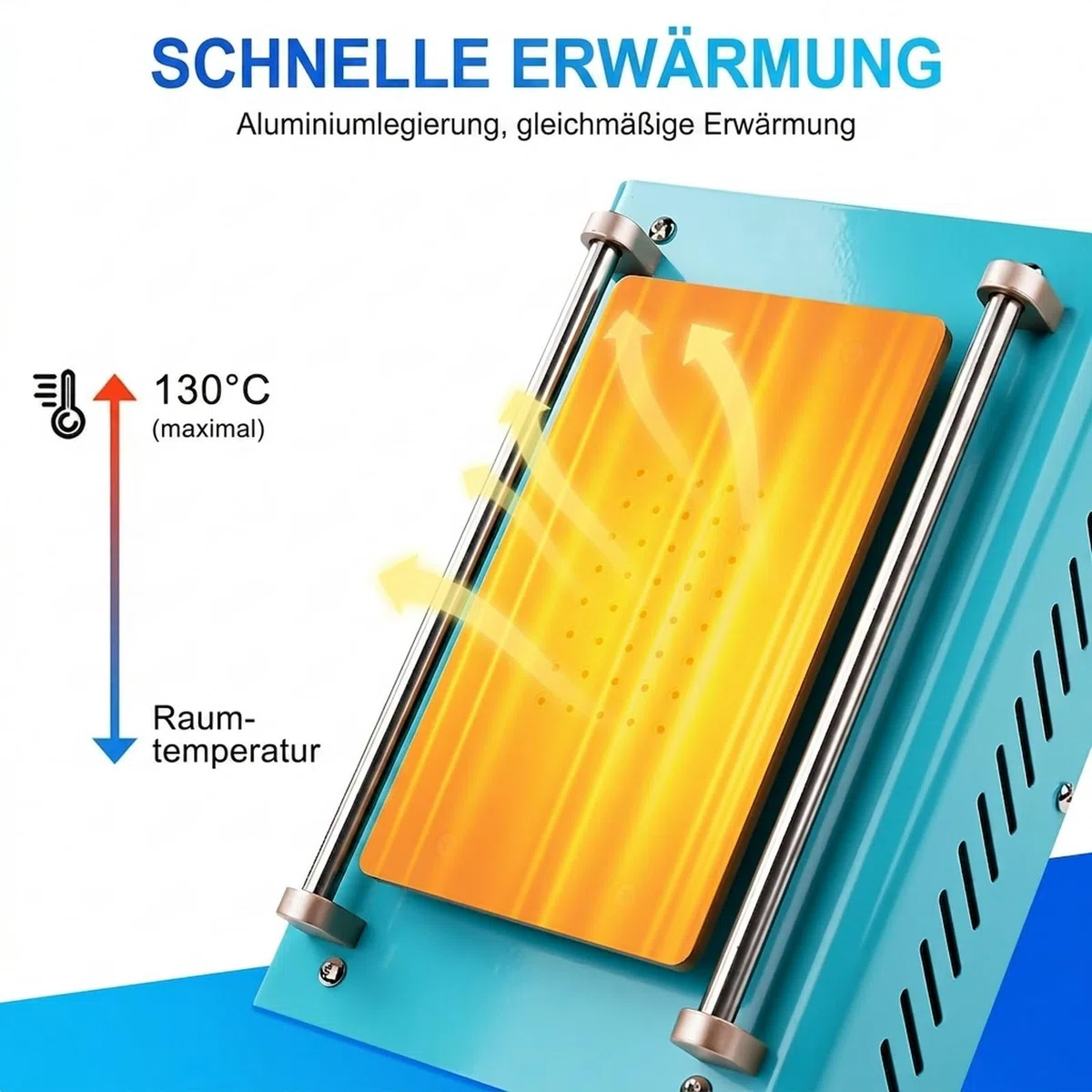 Handy Screen Separator Heizplatte Handy Reparatur LCD hot Screen Separator Handy heizplatte Screen bildschirmabscheider hot Screen Splitter mit 3 Silikonpads blau UYUE948T AC 220V.
