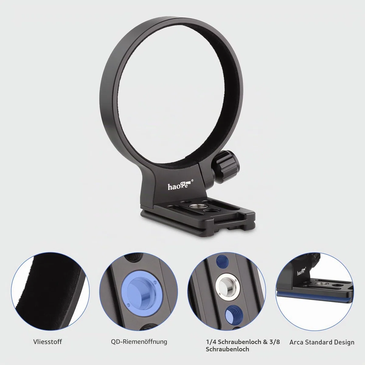 Haoge Objektivkragen für Tamron 35-150 mm F/2-2.8 Di III VXD A058 Objektivständer Basis Fuß Stativ Mount Ring, integrierte Arca-Typ-Schnellwechselplatte