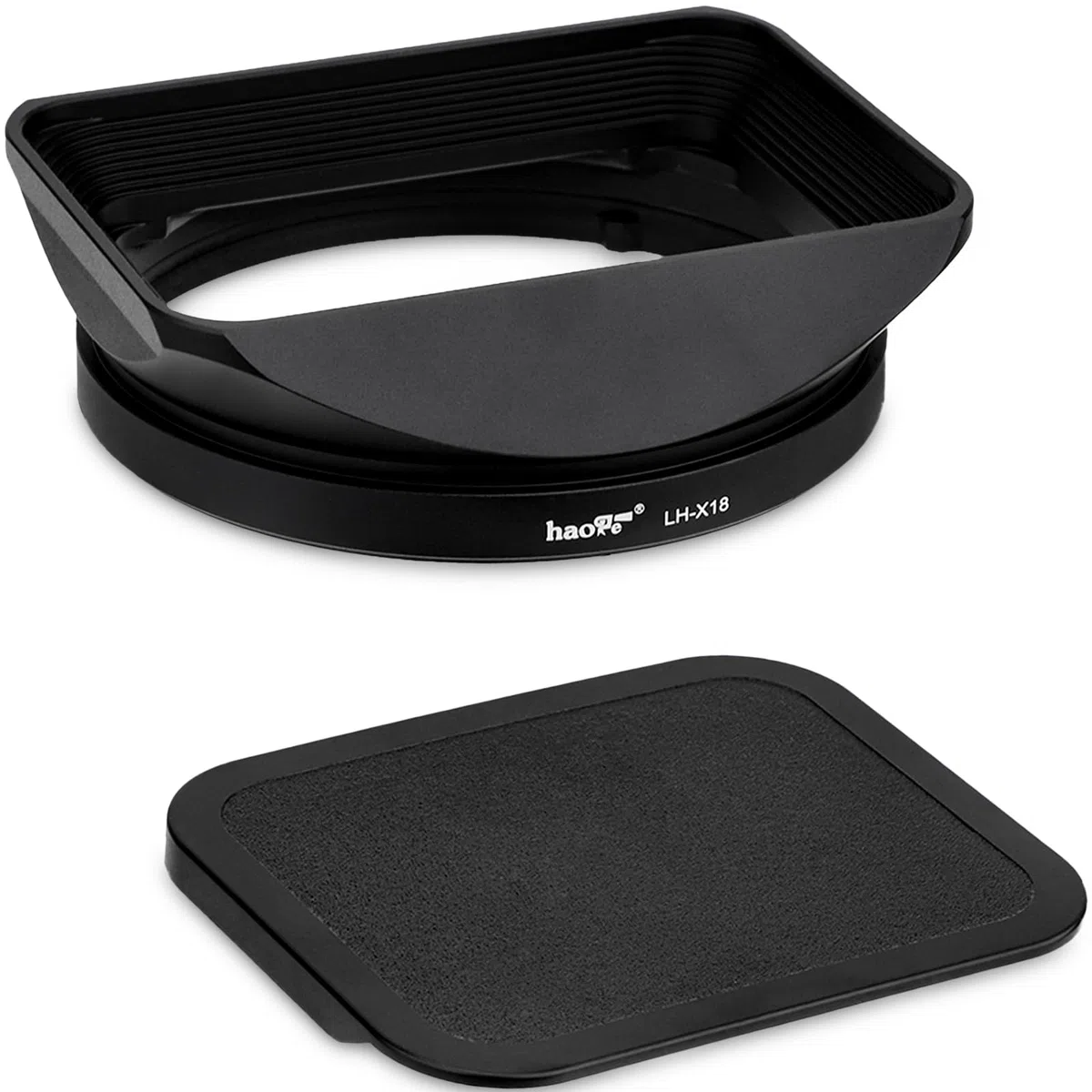 Haoge LH-X18 Bajonett-Gegenlichtblende aus Metall, quadratisch, mit Kappe für Fujifilm XF16-55 II, Fuji Fujinon XF 16-80mm F4 R OIS WR Objektiv