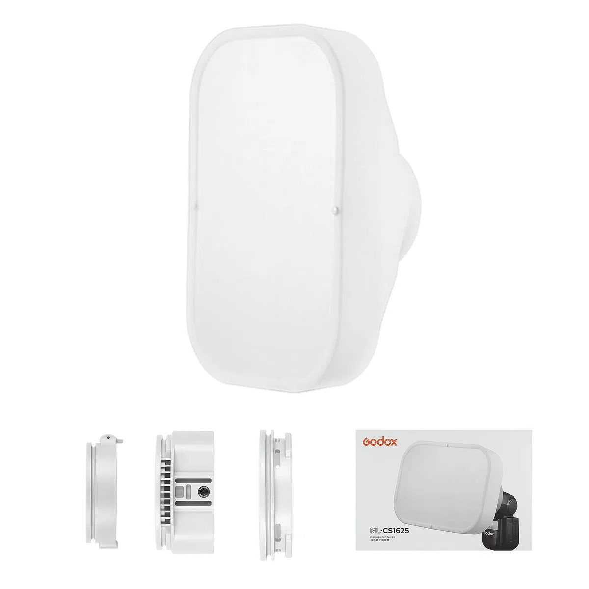 Godox ML-CS1625 Diffusor-Kit, Faltbare Silikon-Blitzlichtdiffusoren, kompatibel mit LED-Licht ML30 ML60 Flash Godox V1 V860III V850III TT685II AD300Pro AD400Pro