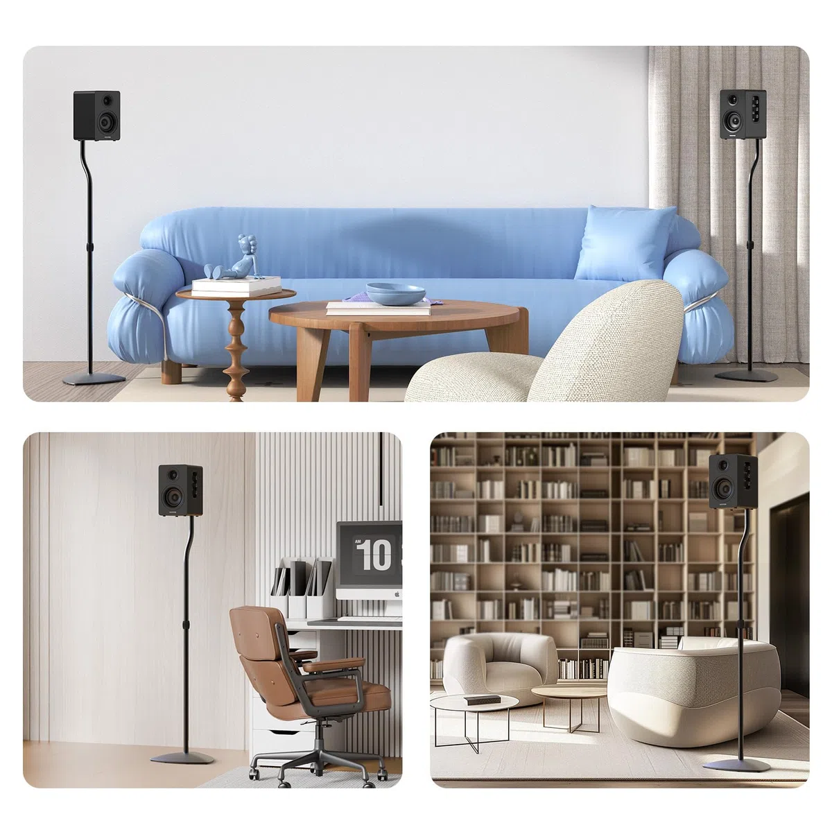 Anautin Universal-Lautsprecherständer, 2 Stück, Satelliten- und Bücherregal-Lautsprecherständer, 71,1–96,5 cm, verstellbar, Surround-Sound-Lautsprecherständer für Heimkino, kompatibel mit Sony/Bose
