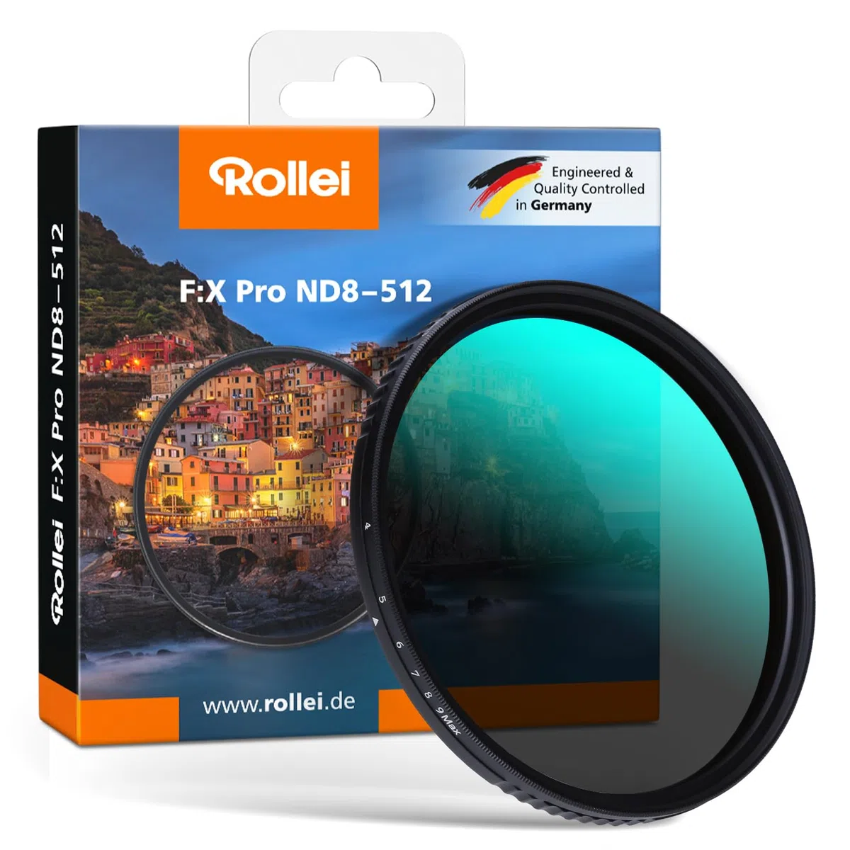 Rollei 67mm F:X Pro Variabler ND8-ND512 Rundfilter aus Glas | VND Graufilter mit 3-9 Blendenstufen Verdunkelung