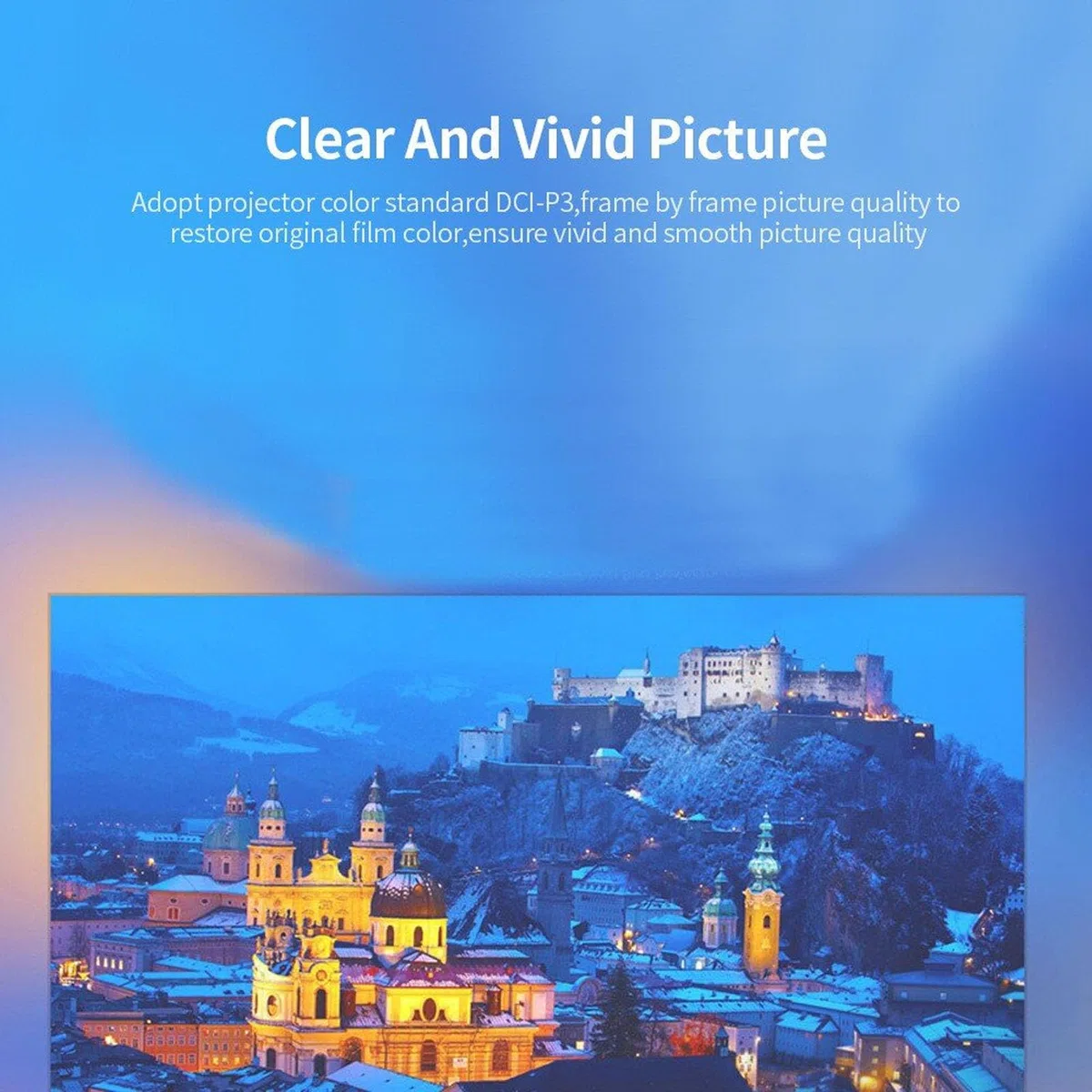 Projektor, 1080P Full HD Tragbarer LED-Projektor für Kinder, Smart-Heimkino-Filmprojektor für Laptops, PCs, TV-Boxen, TV-Sticks, Tablets, Smartphones (EU-Stecker)