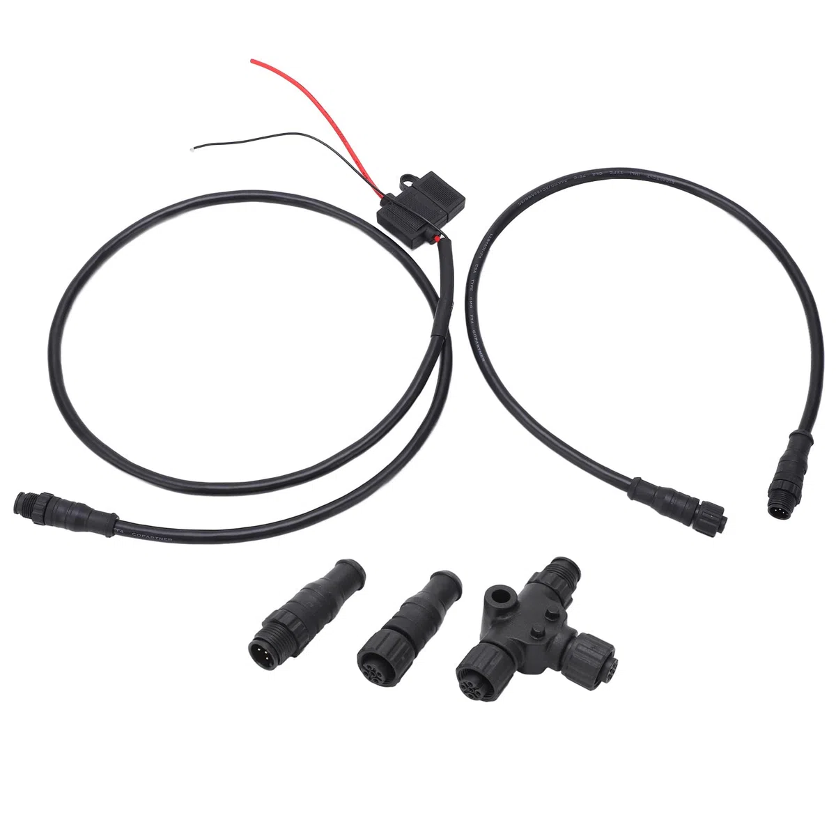 Tbest Für NMEA 2000 Starter Kit, ABS Marine für NMEA 2000 Starter Kit Stromkabel mit Sicherung Männlich Weiblich Abschlusswiderstand T-Anschluss IP67 Wasserdicht für Lowrance-Netzwerke