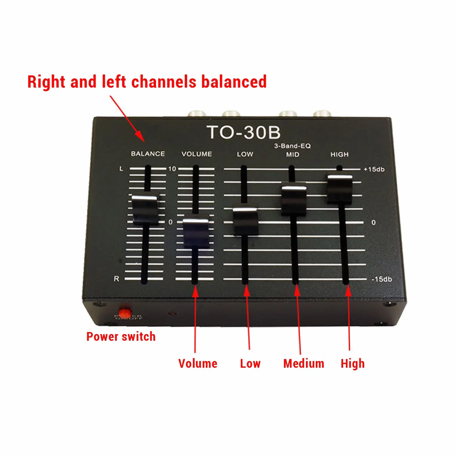 Stereo Vorverstärker, 3-Band Equalizer mit NE5532 Schaltung und Lautstärkeregler, HiFi Audio Preamplifier für Heimkino, Musiksysteme und Studio