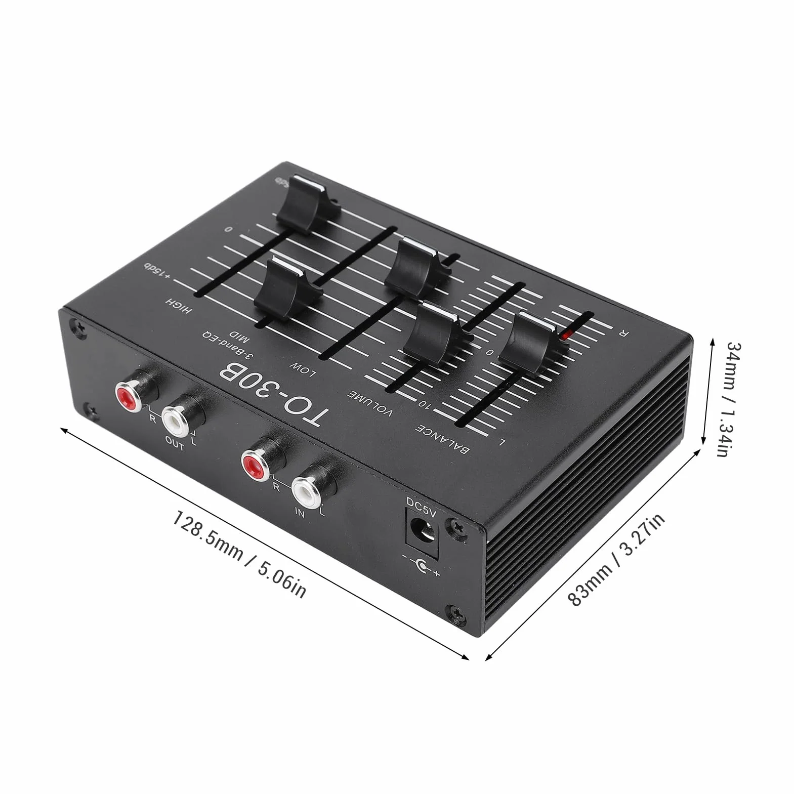 Stereo Vorverstärker, 3-Band Equalizer mit NE5532 Schaltung und Lautstärkeregler, HiFi Audio Preamplifier für Heimkino, Musiksysteme und Studio