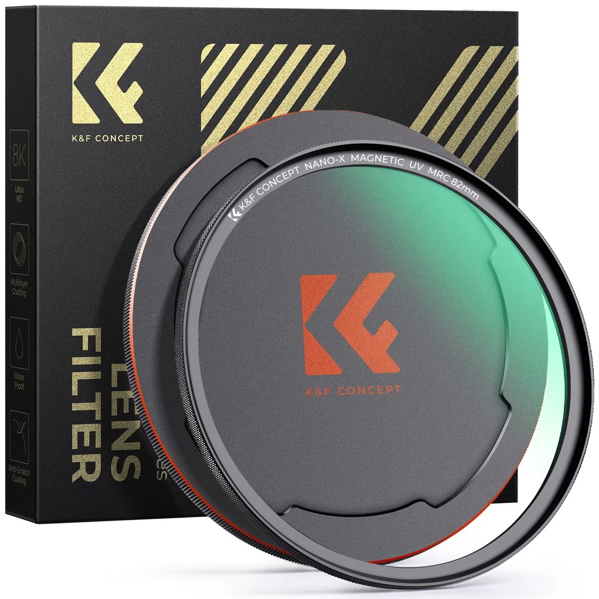 K&F CONCEPT 77MM Magnetischer MCUV Filter mit Objektivdeckel Schutzfilter Ultraviolett-Filter (Nano-Xcel)