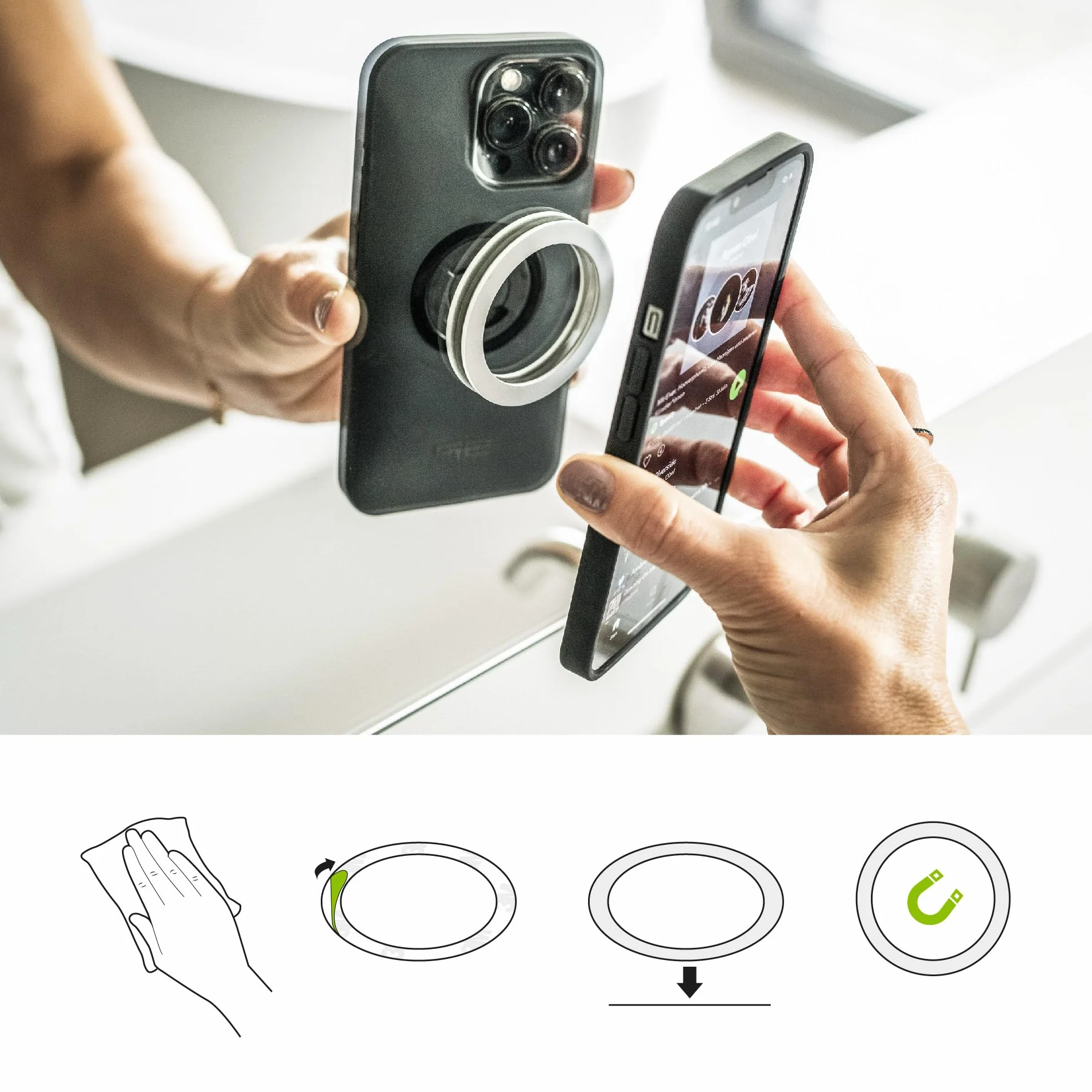 SP CONNECT Micro Stem Bundle | SPC+ | für iPhone 13 mini/12 mini Handy Halterung für den fahrradlenker | Smartphone Halterung Fahrrad | handyhalter