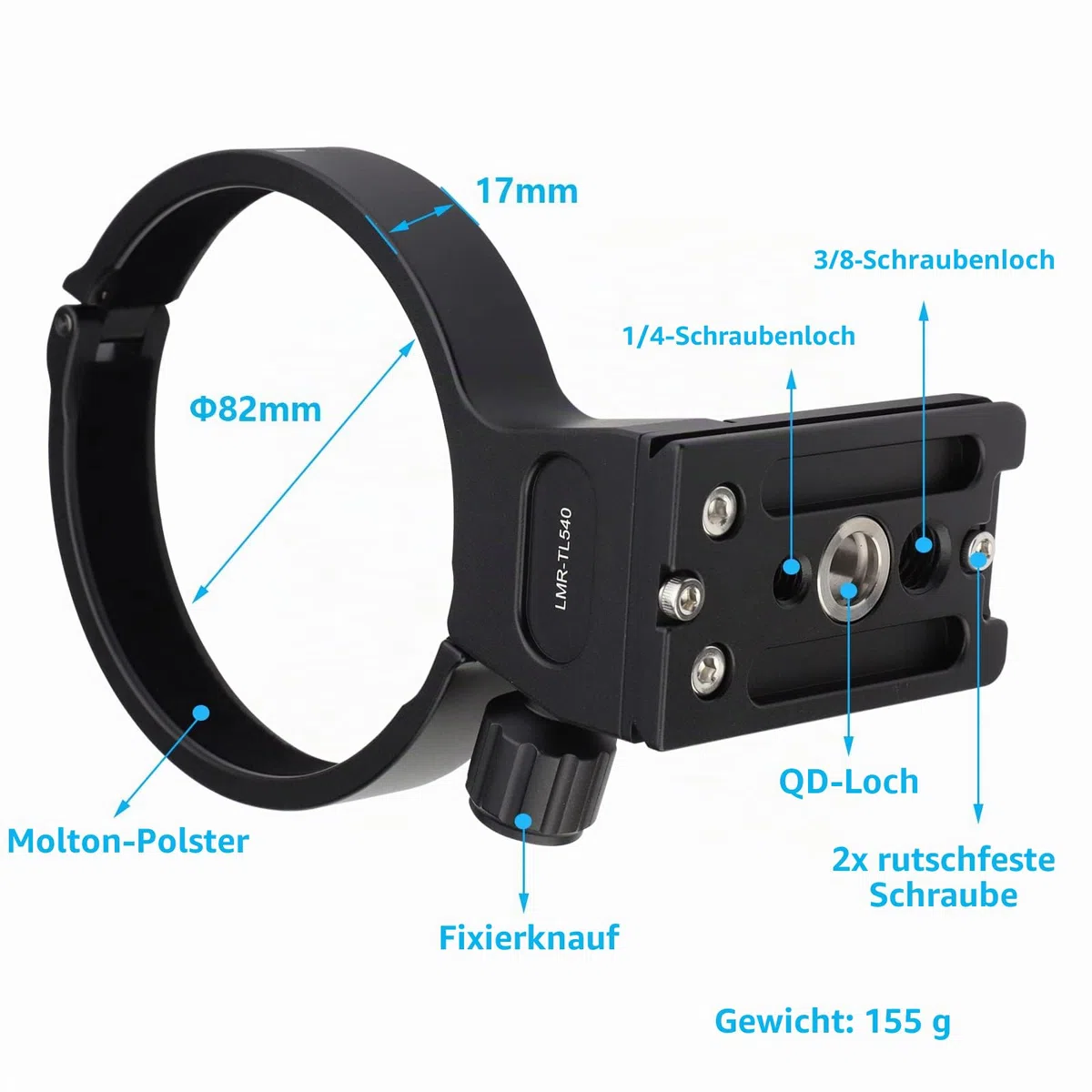 Haoge LMR-TL540 Stativhalterungsring für Tamron 50-400mm A067,100-400mm f/4.5-6.3 Di VC USD A035 Objektivkragen, integrierte Arca-Schnellwechselplatte ersetzt Tamron A035 TM