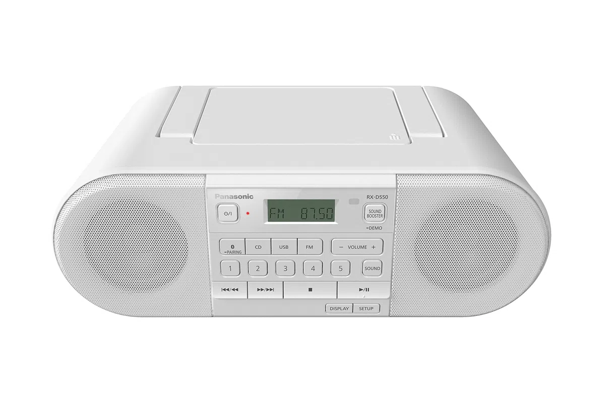Panasonic RX-D550 FM-Radio mit Bluetooth, USB, CD, 20 W, Weiß