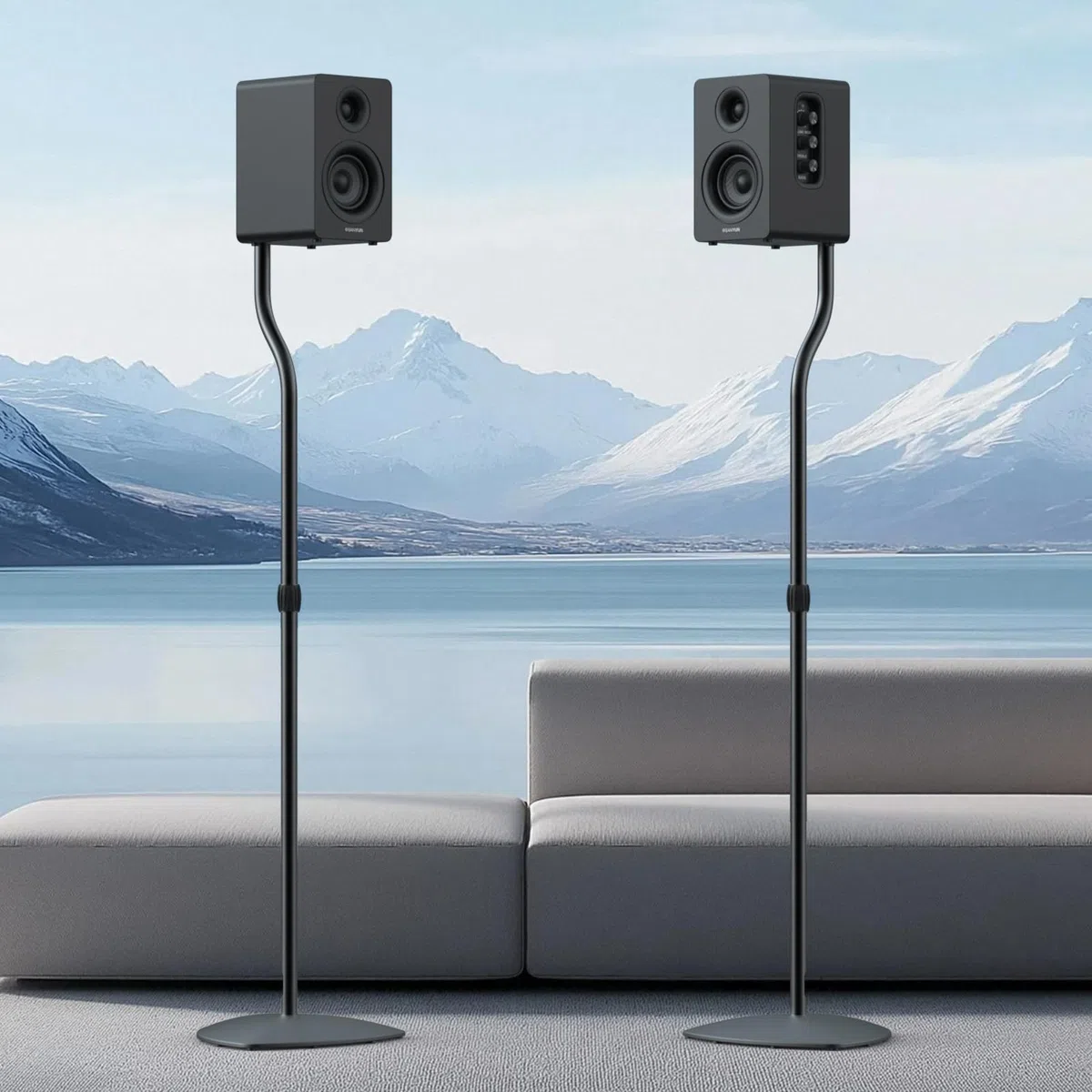 Anautin Universal-Lautsprecherständer, 2 Stück, Satelliten- und Bücherregal-Lautsprecherständer, 71,1–96,5 cm, verstellbar, Surround-Sound-Lautsprecherständer für Heimkino, kompatibel mit Sony/Bose