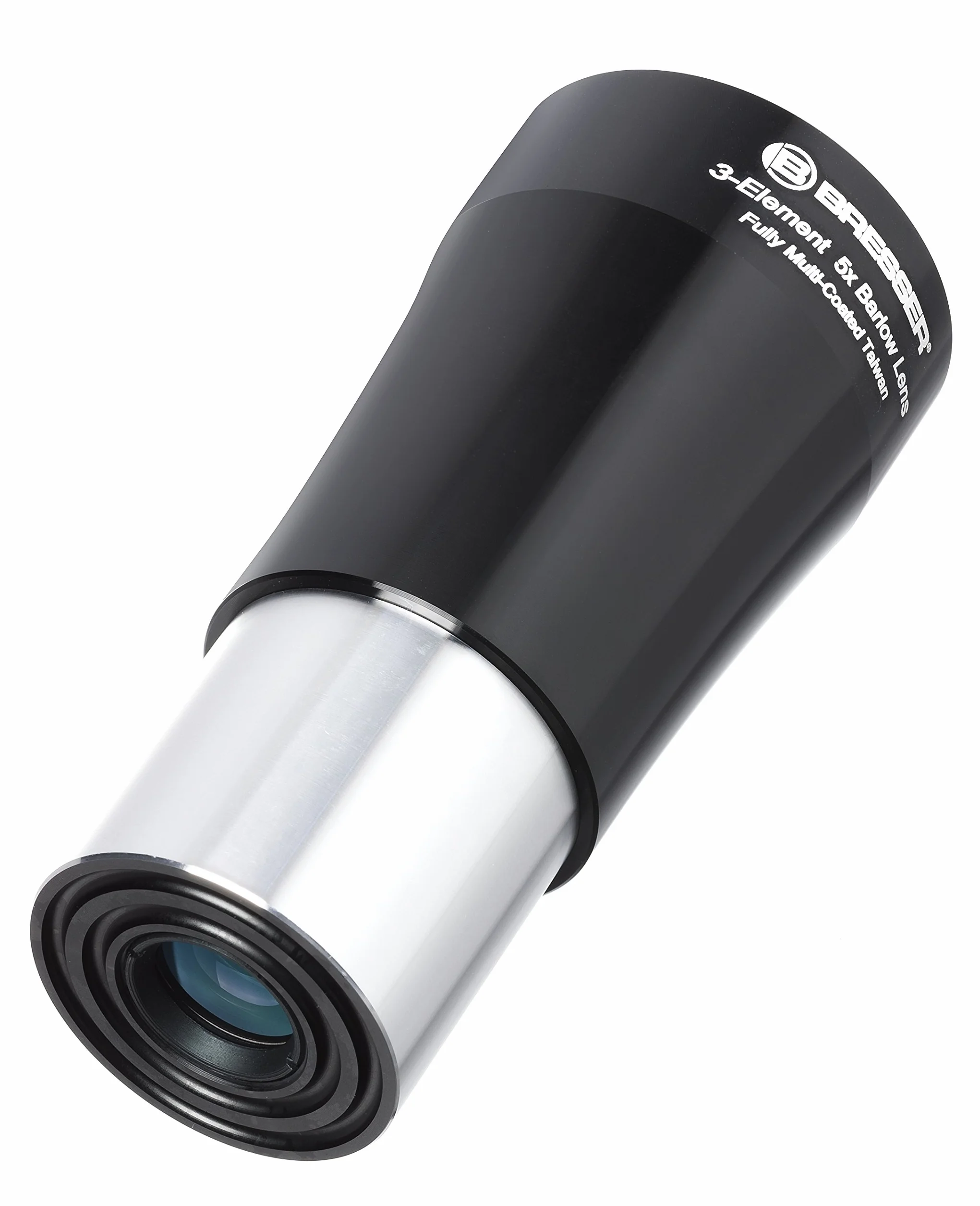 Bresser Teleskop Barlow Linse (5-fach (31,7mm 1.25 Zoll) zur Verfünffachung der Brennweite eines Teleskopes, mit vollvergüteter 3-linsiger Optik)