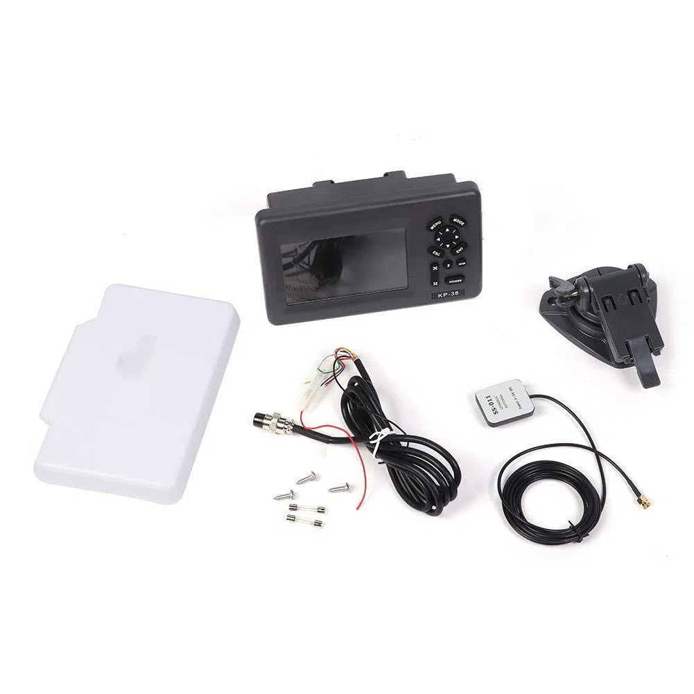 GPS Kartenplotter Boot Marine Navigator, 5 Zoll Farb-LCD IPX5 Wasserdichter Satellitennavigator für Boote