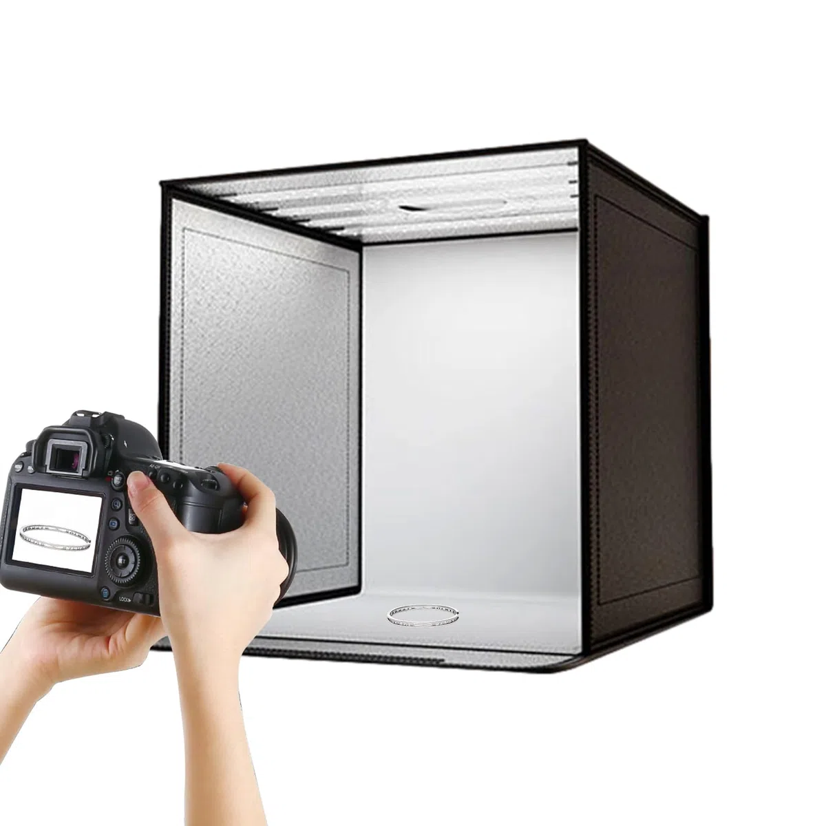 Fotobox mit Lichtern – Fotobox, Produktfotokarton | Fotografie 40 x 40 cm, Foto-Set für Haustiere, Armband, Ringe, Make-up, Tasche