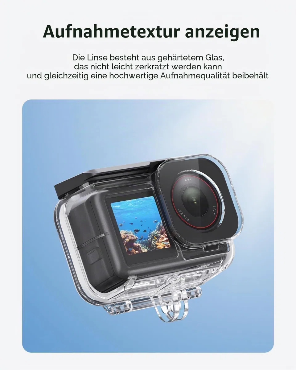 TELESIN wasserdichte Hülle Set für DJI Action 6, Unterwassergehäuse mit Schwimmender Selfie Stick & Schnellwechselhalterung, 60M/196FT Tauchgeeignet für Schnorcheln & Tauchen, Action 6 Zubehör
