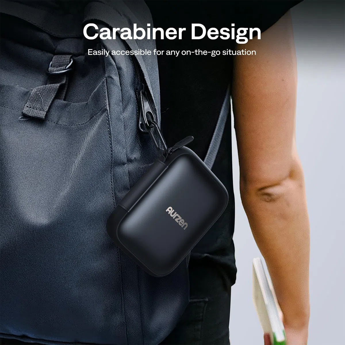 Aurzen CasePlay Tragetasche für Zip Mini Beamer – Wasserdicht & Stoßfest, mit Typ-C Schnellladekabel – Perfekt für unterwegs