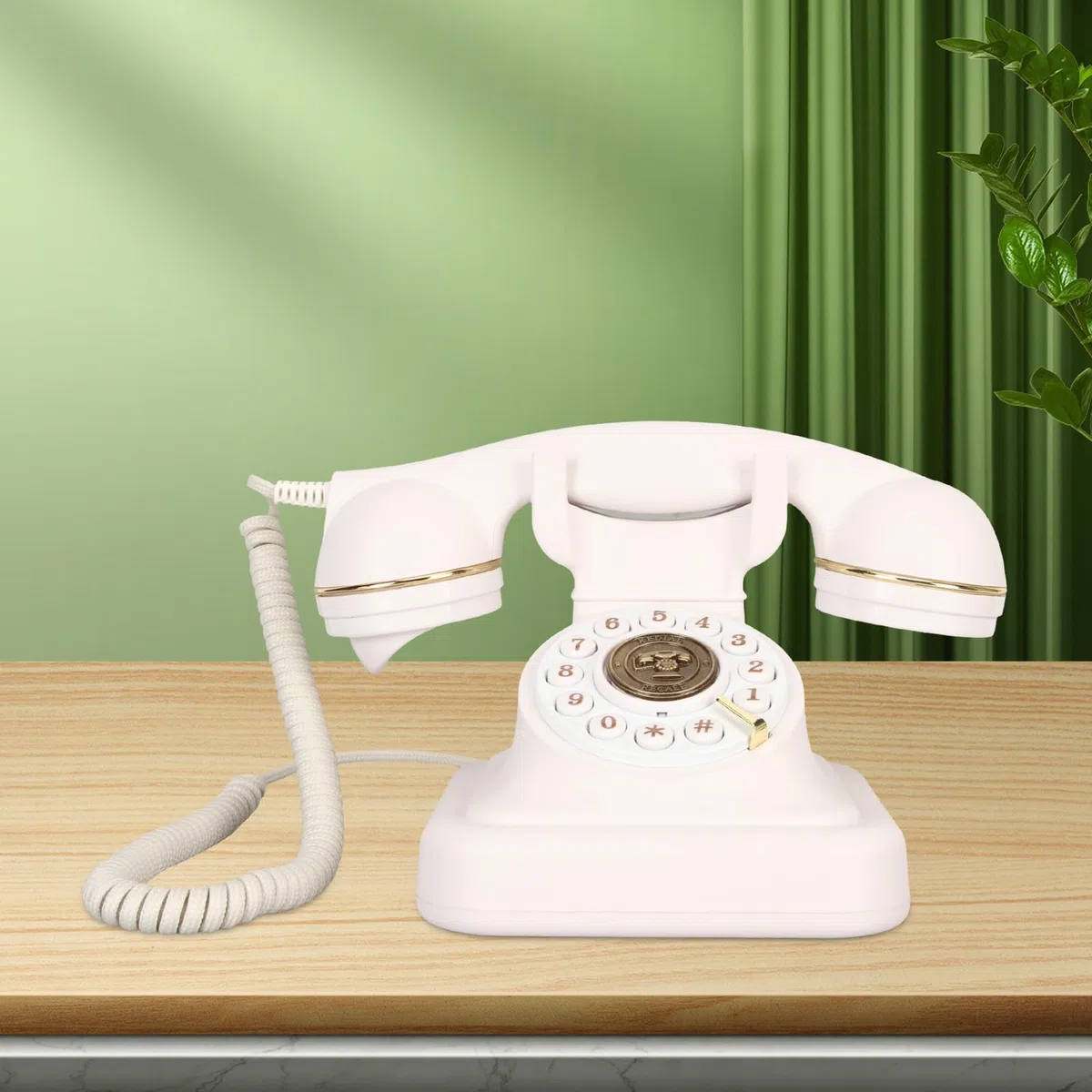 Retro-Festnetztelefon, Altmodisches Vintage-Telefon mit Großer Taste, Antikes Retro-Festnetztelefon für Heimdekoration, Büro