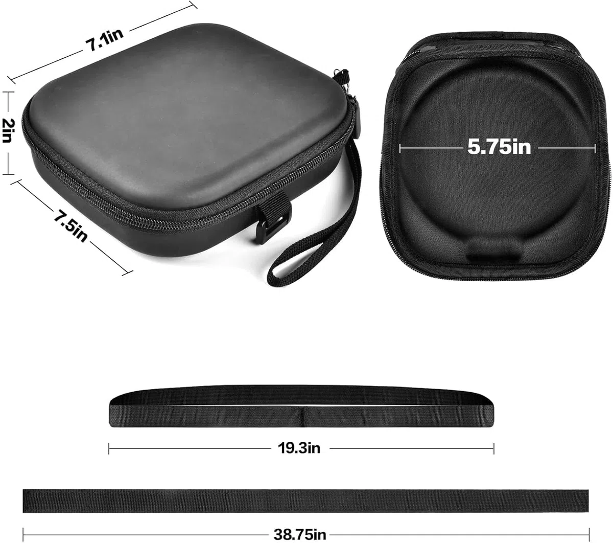Tragbare CD-Player-Hülle, für Deluxe, für Hot, Gueray, GPX, Klim, für Arafuna, Reise-Tragetasche für Walkman Discman mit Kabelzubehör (nur Hülle (schwarz)