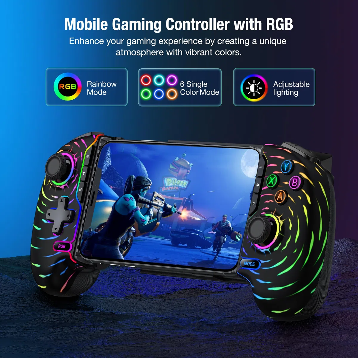 HELLCOOL Wireless Handy Controller, Handheld Smartphone Controller mit Hall Joysticks für Android/iPhone, kompatibel mit Xbox Cloud/Steam Link/GeForce Now/MFi Apple Arcade