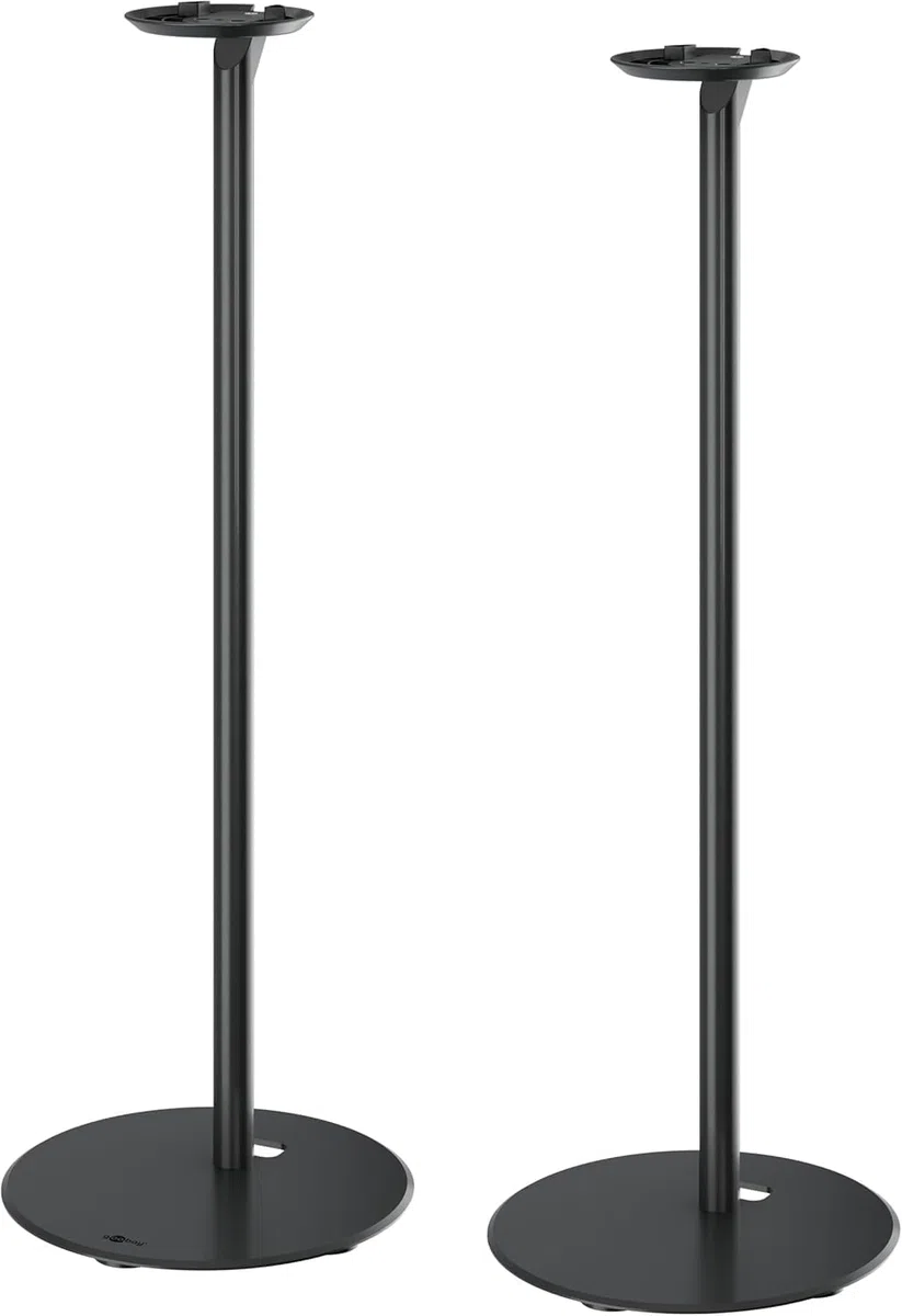 goobay Lautsprecherständer für Sonos Era 100 / Lautsprecherhalterung 3k Tragkraft/Boxenständer mit Kabelmanagement / 71cm hoch/schwarz / 71026
