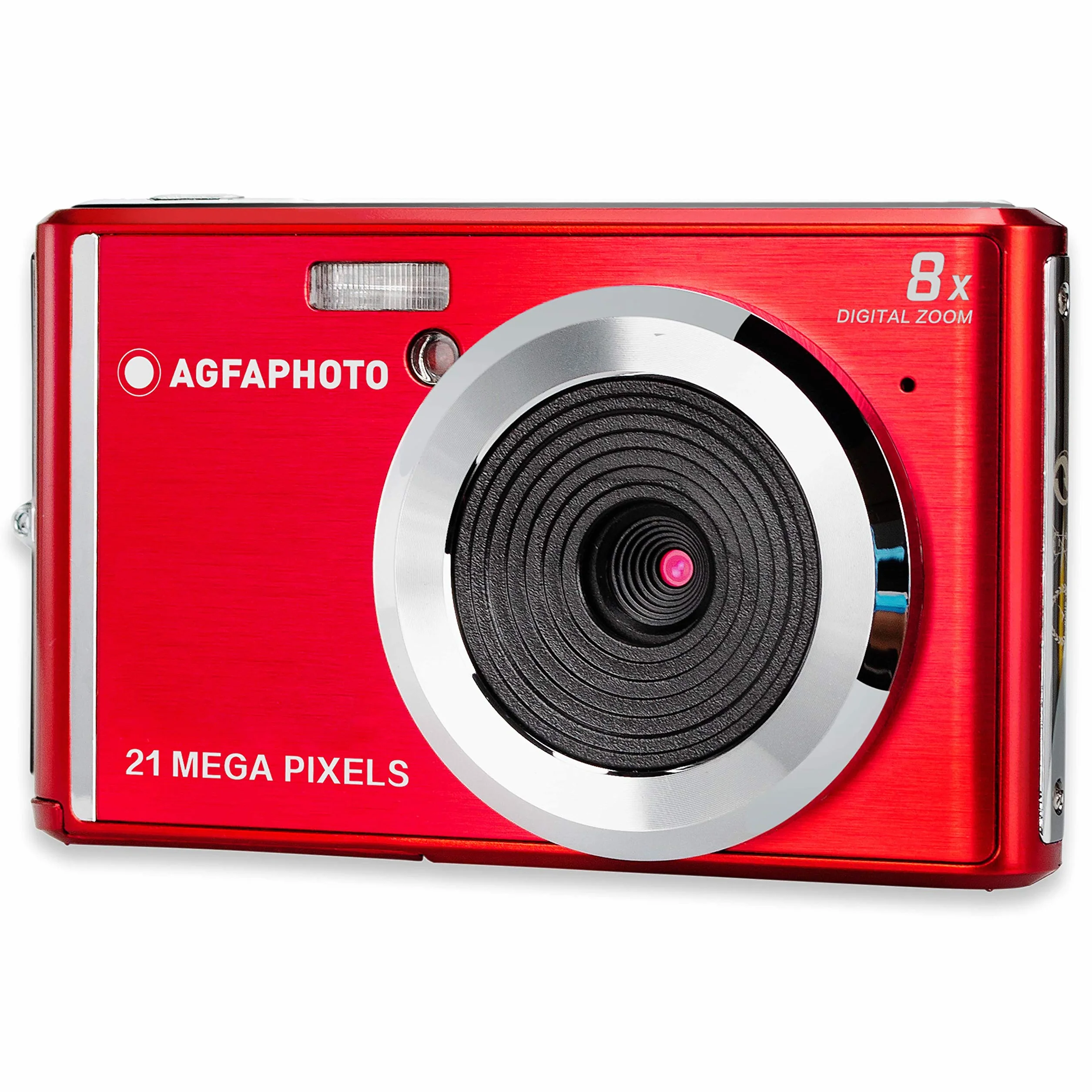AGFA PHOTO Realishot DC5200 - Kompaktes Digitalkamera, 21MP, 2,4” LCD-Bildschirm, 8x Digitalzoom, HD 720p Video, Lithiumbatterie, SD-Karten, Szenenmodi - Rot | 2,4" LCD-Bildschirm, 8x Digitalzoom, HD 720p Video, Lithiumbatterie, SD-Karten