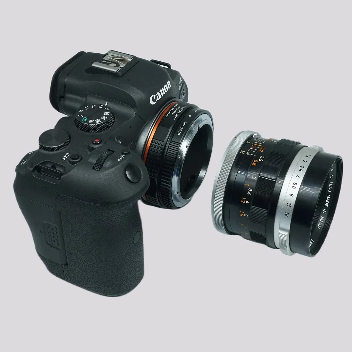 PHOLSY Objektivadapter mit Blendenhebel Manueller Fokus Kompatibel mit Canon FD FL Mount Objektiv auf Canon EOS RF Mount Kameragehäuse, FD auf RF