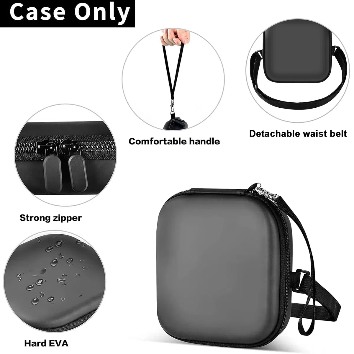 Tragbare CD-Player-Hülle, für Deluxe, für Hot, Gueray, GPX, Klim, für Arafuna, Reise-Tragetasche für Walkman Discman mit Kabelzubehör (nur Hülle (schwarz)