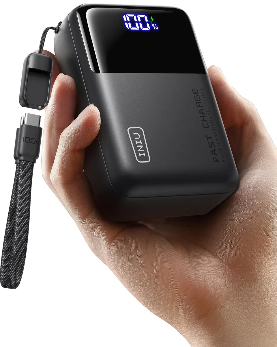INIU Laptop Power bank, Ultra Kompakt 100W Schnellladung Powerbank, 25000mAh Hochkapazität Externer Akku mit USB C Kabel, Flugtauglich, für MacBook, Steam Deck, iPhone 17/16/15 Pro, Samsung, iPad uvm.