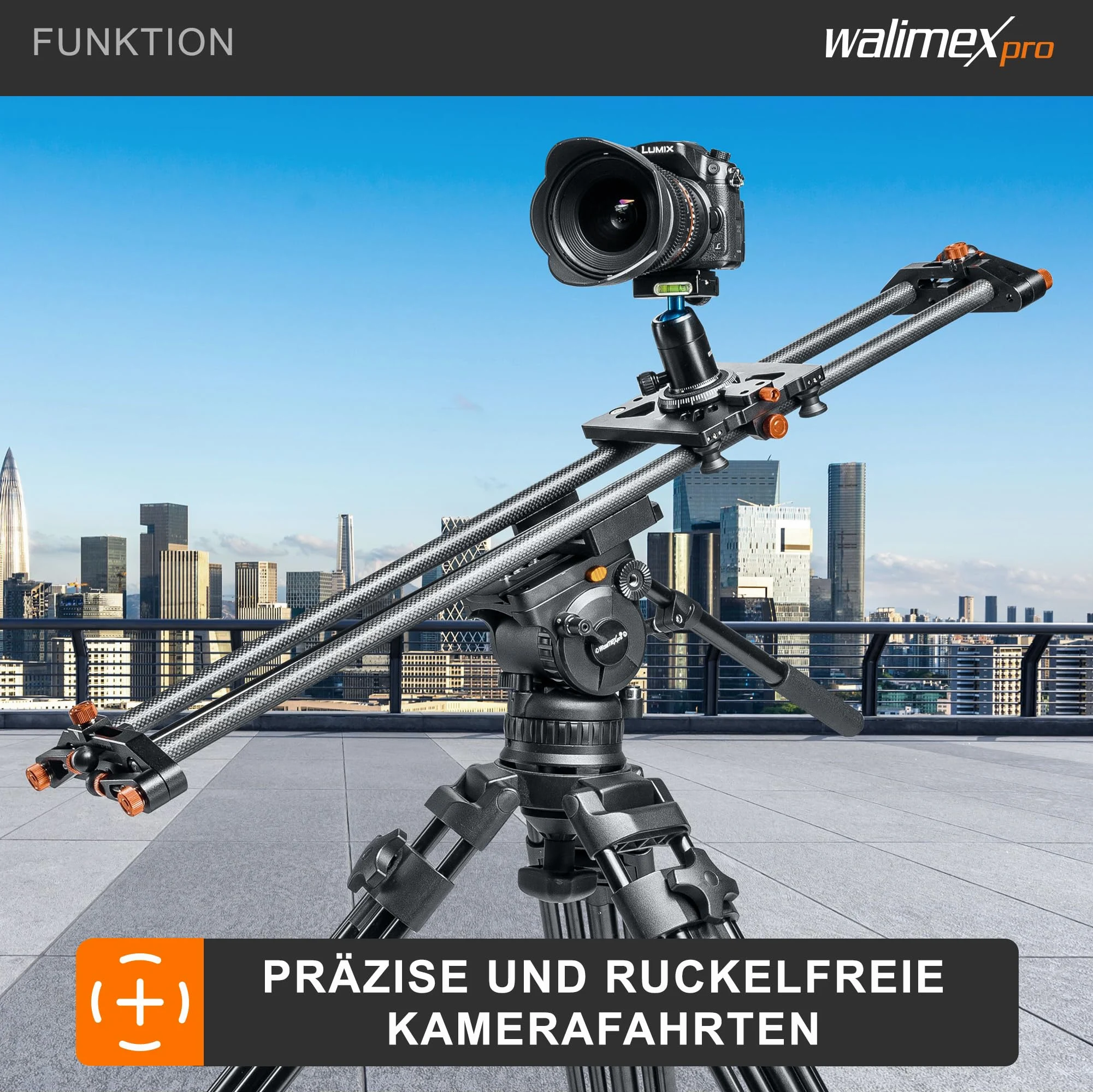 Walimex pro Carbon Follow Focus Parallax Slider 8 schwarz/orange 21639