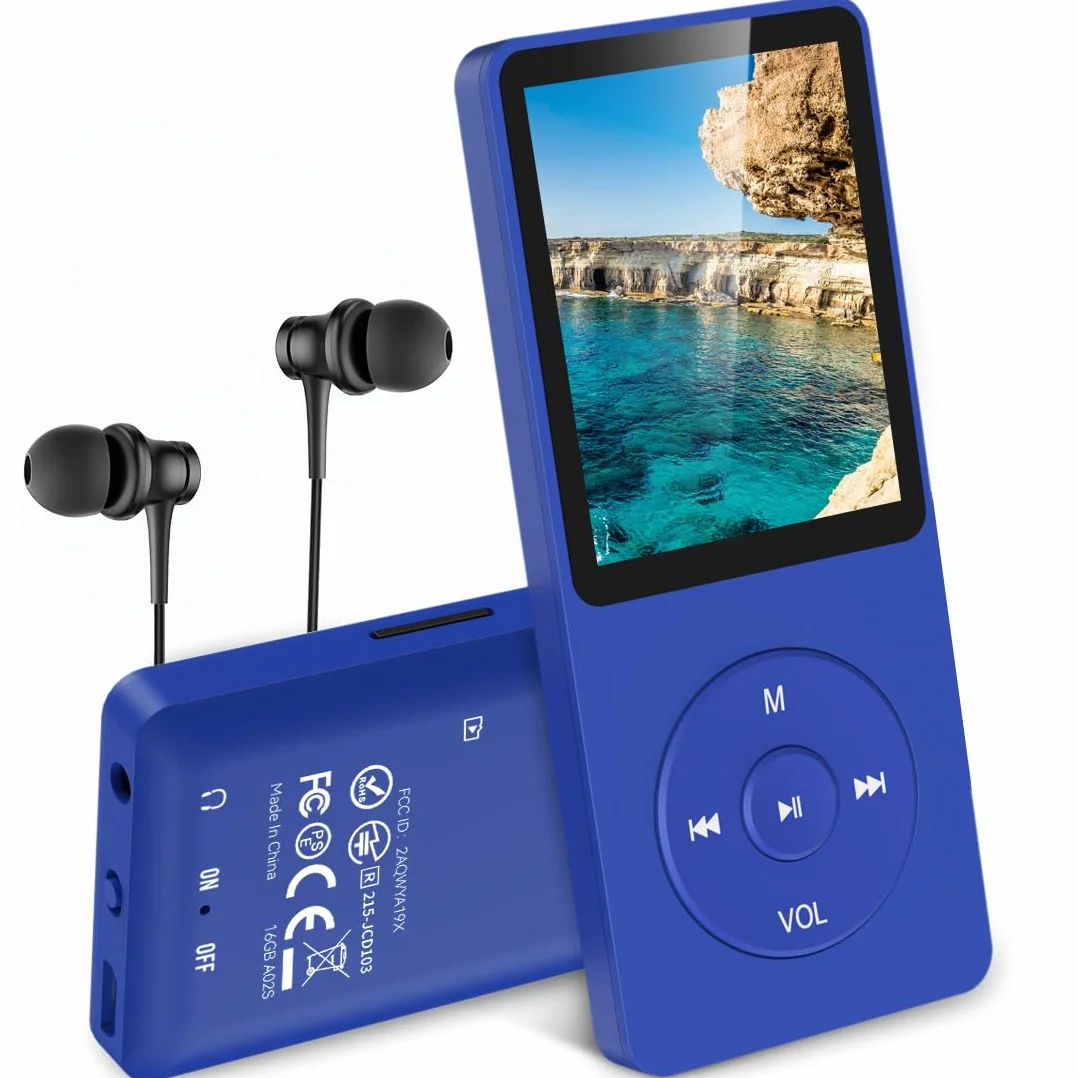 AGPTEK 8GB MP3-Player 70 Stunden Wiedergabe, Farbe Marineblau