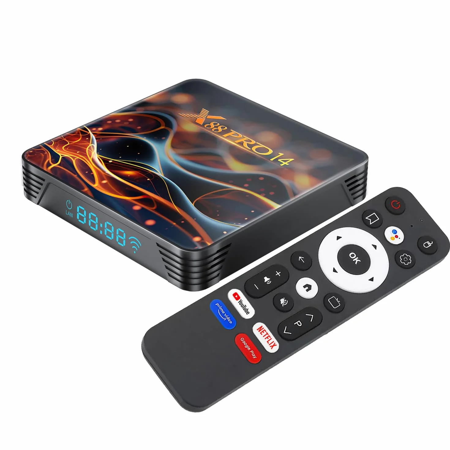 GREVA 8K Android 14.0 TV Box 2025, Android Box 2GB RAM 32GB ROM, Internet TV Box RK3518 Chipsatz Unterstützung 2.4GHz/5.0GHz Dual WiFi6 HDR10 BT5.0 USB3.0 Ethernet LAN 3D HD Smart TV Box Bluetooth