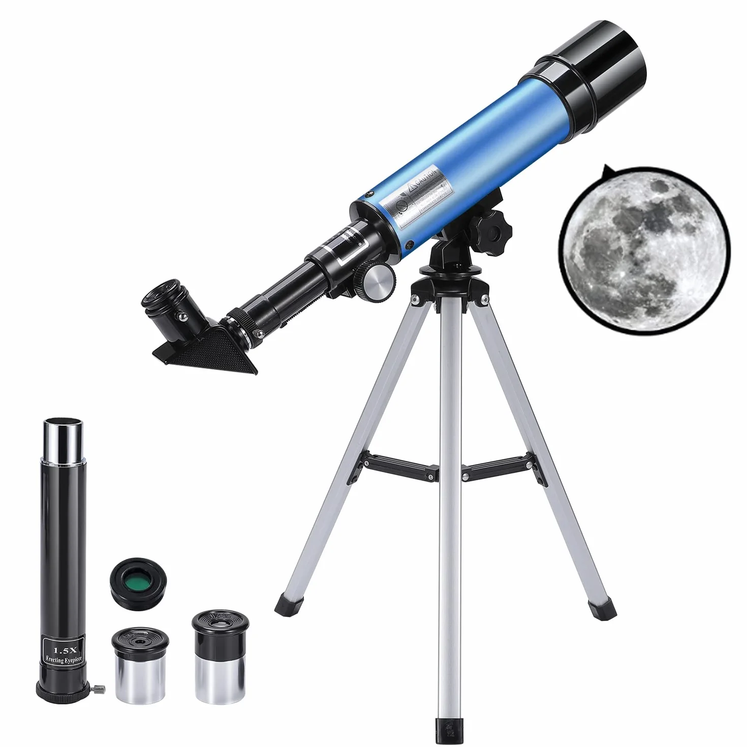 Astronomisches Teleskop für Kinder, Uverbon Teleskop für Astronomie, Teleskop, Zoom, 90 x HD, räumlich, Monokular, für den Außenbereich, mit verstellbarem Stativ für Kinder, Erwachsene, Anfänger