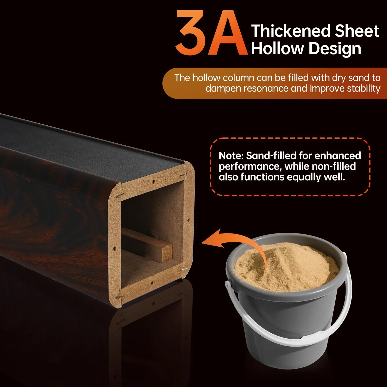 OUUTMEE 70 cm (28 Zoll) Lautsprecherständer aus Holz – Robuste HiFi-Lautsprecherständer für Heimkino,Universelle Standlautsprecherhalterung für Bücherregale mit sandbefüllbarem Design (2er-Set)
